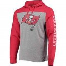 NFL Buccaneers  Hoodie Slate Grey Men's Tampa Bay Large Fleece New Logo Red Tall