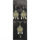 NFL Packers Baroque Necklace and Earring Set Pendant Fish Hook Yellow Womens New