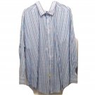 Robert Graham Mens sz 3XL Blue Striped Long Sleeve Dress Shirt
