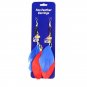 NCAA Kansas Jayhawks Dangle Feather Earrings Licensed Pair Team Fan Blue Red