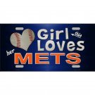 MLB Mets License Plate  This Girl Loves Her New York  Metal Auto Sign Baseball