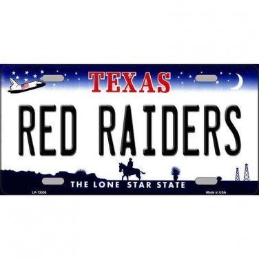 NCAA Texas Tech License Plate College Background Metal Red Raiders New Lubbock