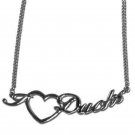NCAA Oregon Ducks Heart Necklace Script Womens Jewelry Silver Team Chain Pac12