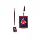 MLB Red Sox Lanyard I.D. Beaded Wallet Card World Series Neck Badge Red Boston
