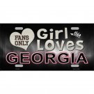 This Girl Loves Her Georgia Bulldogs License Plate NCAA Metal Auto Sign Football