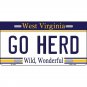 NCAA Thundering Herd License Plate Metal Sign Football New Car Marshall WV