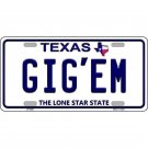 NCAA Texas A&M Gig'Em License Plate College Background Metal Texas  Aggies New