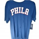 NBA 76ers Retro T-Shirt Small 70's Style Philadelphia Logo Blue Embroidered NWT
