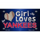 MLB License Plate Yankees This Girl Loves Her New York Auto Sign Metal Baseball