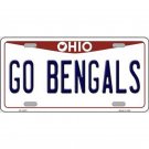 NFL Go Bengals License Plate Tag Cincinnati Metal White Sign Football Burrow New