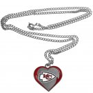 Kansas City Chiefs Necklace NFL Silver Heart Team Pendant  Charm New Super Bowl