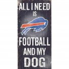Buffalo Bills Sports and My Dog Wooden Sign 6" x 12" NFL Black Supper Bowl New