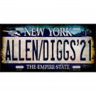 NFL Bills License Plate Allen Diggs Tag Metal Buffalo White Sign Retro NY Logo