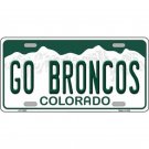 NFL Go Broncos Country License Plate Denver Background Metal Tag White Sign Art