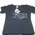 MLB Rays Womens T SHIRT Large Tampa Baseball Navy Short Sleeve New Last One!!!