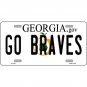 MLB Go Braves License Plate Tag Metal Atlanta Wall Sign ATL Baseball White New