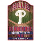 MLB Phillies Fan Cave Wood Sign Man Cave Bar 11 X 17 New Philadelphia