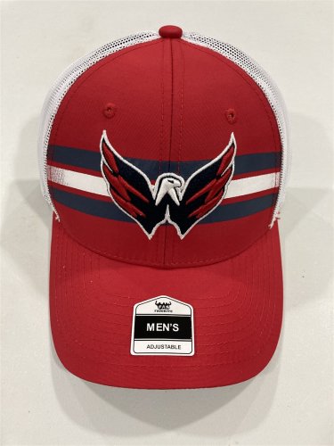Washington Capitals NHL Red Hat Adjustable MVP Mesh Snapback New Triple Stripe