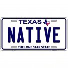 Texas Native License Plate Sign Wall Art Sign Metal Lone Star New Retro Auto