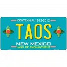 Taos New Mexico License Plate State Background Metal Tag Retro Sign New NM Wall