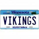Minnesota Vikings License Plate Tag Metal Wall Sign PA Football White New