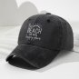 Beach Hat Dark Grey Adjustable Distressed Washed Women Beach Life Men New