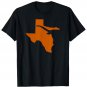 Texas T Shirt Large New Crew Cotton Orange Logo Unisex Soft Austin Unisex Black