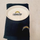 NFL San Diego Chargers Bath Towel and Soap Dish Combo Retro Los Angeles