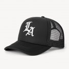 New Embroidered LA Mesh Baseball Cap Black  Men, Women Gothic Style Trucker Hat