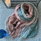 Scarf Boho Gradient Pink Green Womens Soft Fabric Natural Shawl Wrinkles Retro
