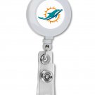 NFL Dolphins Badge Reel ID Holder Football Logo Clip New Miami Round Office