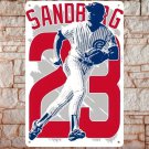 Chicago Cubs Sandburg Baseball Sign 7.8" Retro Distressed Wall MLB Baseball Throwback