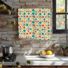 2pcs Atomic Starburst Towel Set Kitchen MCM Bath Yellow New Mid Century Modern