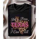 She's From Texas T Shirt 2XL New Crew Unisex Soft Austin Black Pink Logo Cowgirl