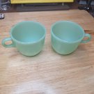 Anchor Hocking Fire King Jadeite Restaurant Ware Coffee Mugs Set of 2