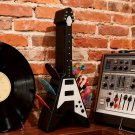 Mini Flying V Guitar-Shaped Guitar Pick Holder Amp 10 Picks Slot - Holder Only
