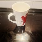 Starbucks 22 oz Ceramic Mug  Red White Valentine Hearts Chevron w Handle Coffee
