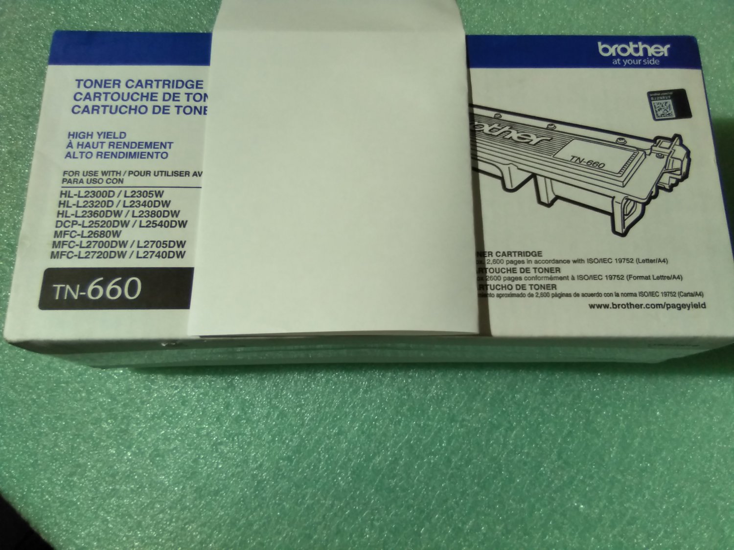 ORIGINAL Brother TN-660 High Yield Toner Cartridge - BlackDCP-L2520DW, DCP-L2540DW, HL-L2300D,