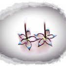 Copper Hoop earrings with flowers