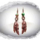 Earrings - Hand engraved feathers
