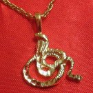 14K 14KT Double Gold Filled Cobra Snake Charm or Pendant