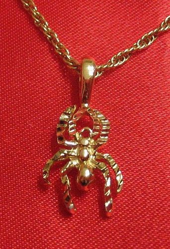 14K 14KT Double Gold Filled Spider Charm or Pendant