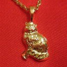 14K 14KT Double Gold Filled Cat Charm or Pendant