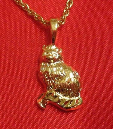 14K 14KT Double Gold Filled Cat Charm or Pendant