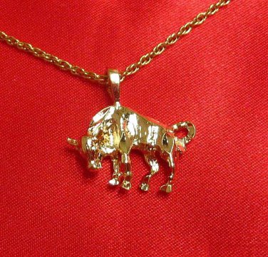 14K 14KT Double Gold Filled Bull Torro Charm or Pendant