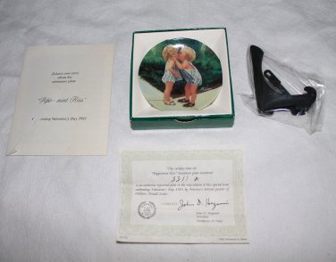 Peppermint Kiss by Donald Zolan Miniature 3 1/4"" Collectors Plate with COA & Stand