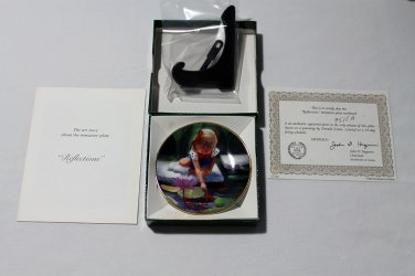 Reflections by Donald Zolan Miniature 3 1/4"" Collectors Plate with COA & Stand