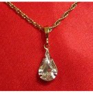14K Double Gold Filled Tear Drop Crystal Charm/Pendant