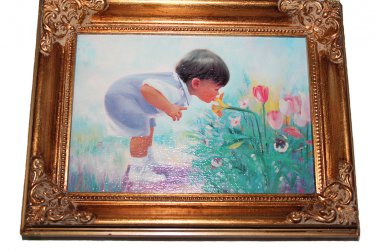 Easter Morning by Donald Zolan Framed Canvas Transfer 7 x 9 With Certificate