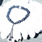 black shimmer beads with suede
